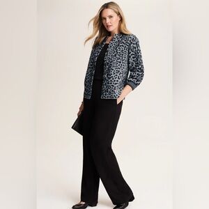 J Jill Dress Pants Black Trousers Straight Wide Leg Size 22 Office Career Wear